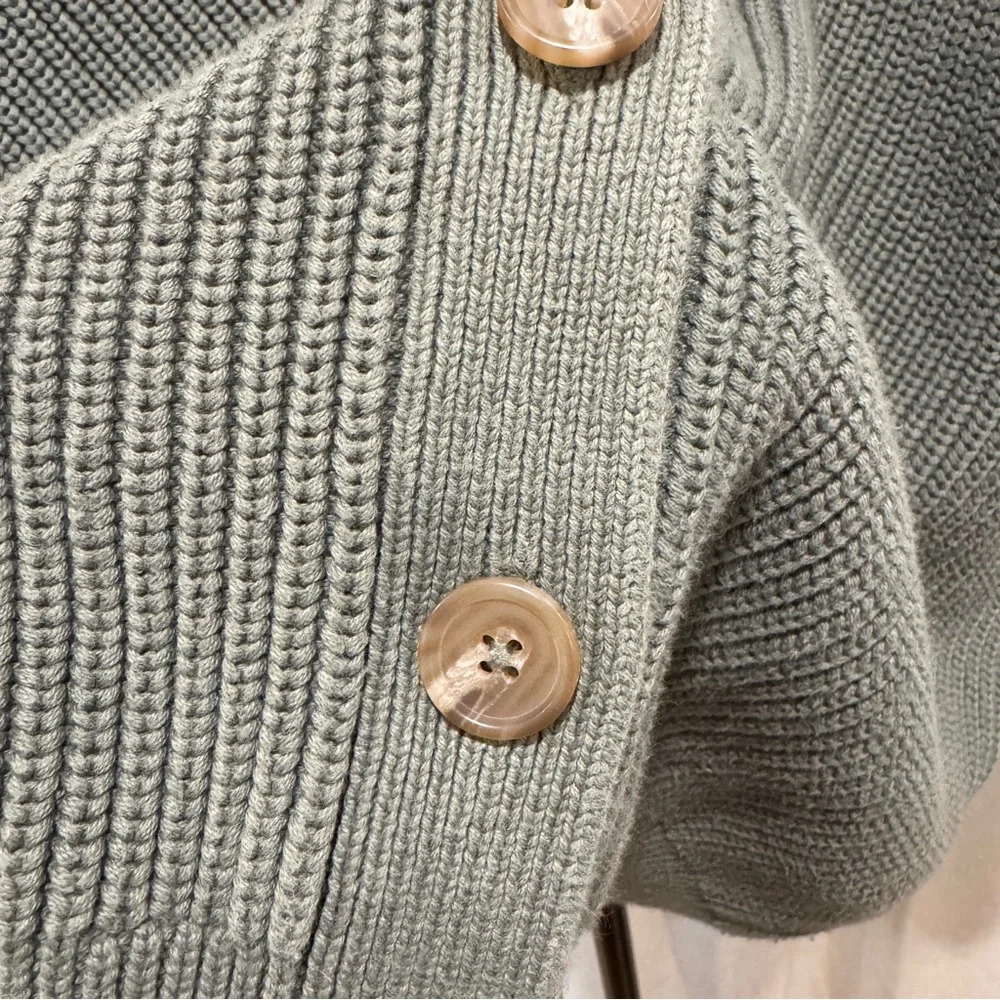 Quince Agave Organic Cotton Oversized Boyfriend Cardigan Sweater sz S Womens - Picture 4 of 7